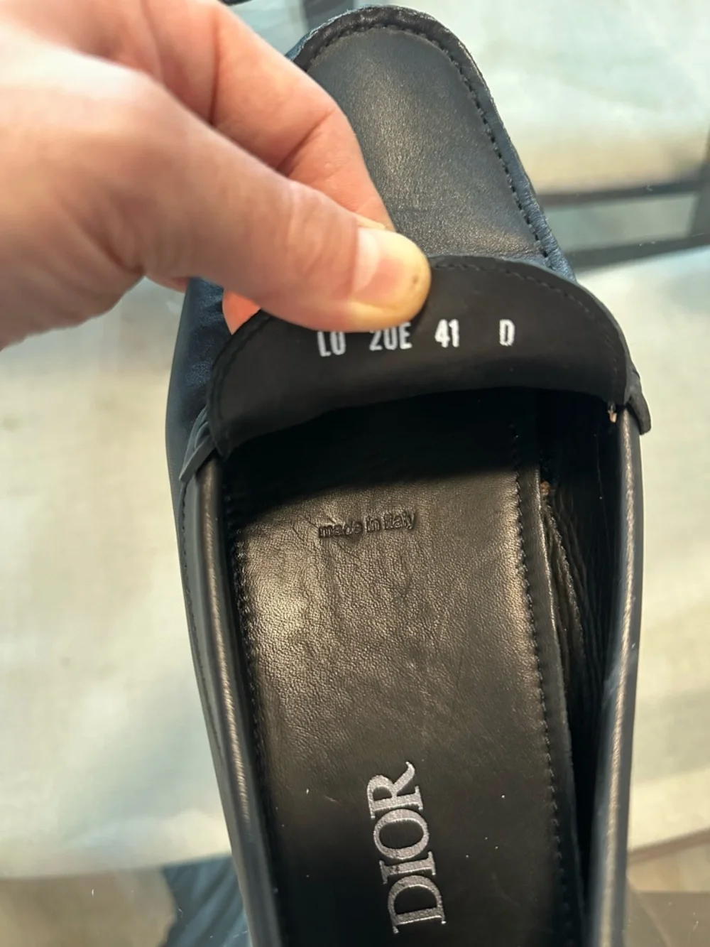 Dior Black Leather Men’s Slip-On Loafers with CD Hardware - Picture 6 of 9